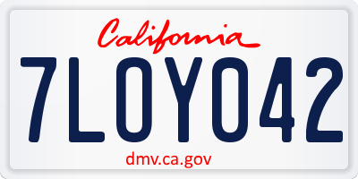 CA license plate 7LOY042
