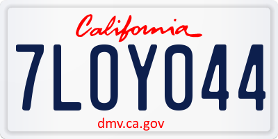 CA license plate 7LOY044