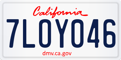 CA license plate 7LOY046