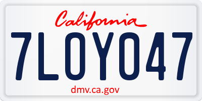 CA license plate 7LOY047