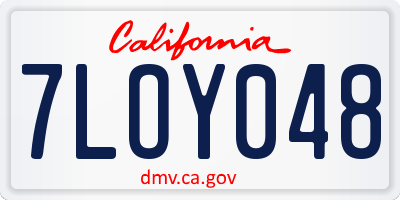 CA license plate 7LOY048