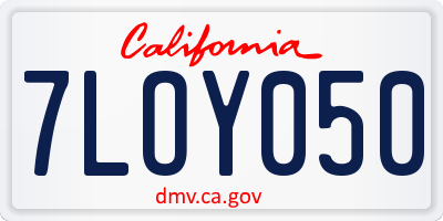 CA license plate 7LOY050