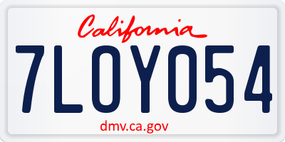 CA license plate 7LOY054