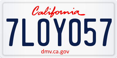 CA license plate 7LOY057