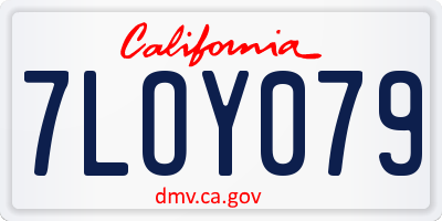 CA license plate 7LOY079
