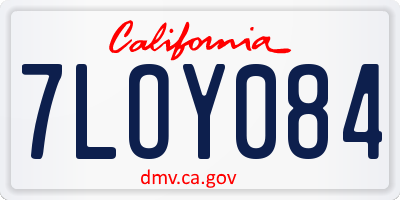 CA license plate 7LOY084