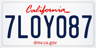 CA license plate 7LOY087