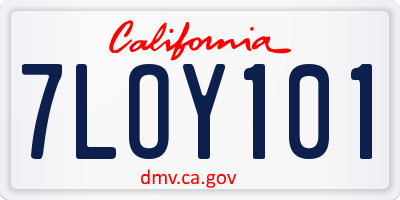 CA license plate 7LOY101