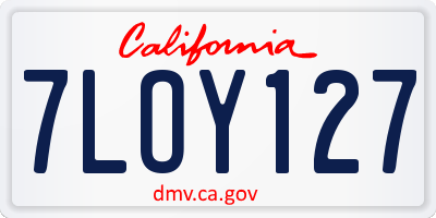 CA license plate 7LOY127