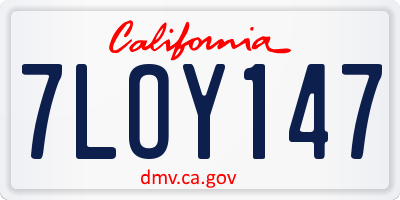 CA license plate 7LOY147