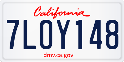 CA license plate 7LOY148
