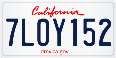 CA license plate 7LOY152