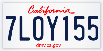 CA license plate 7LOY155