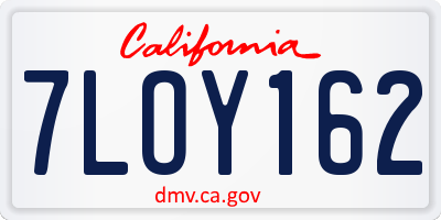 CA license plate 7LOY162