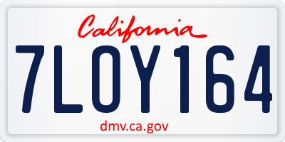 CA license plate 7LOY164