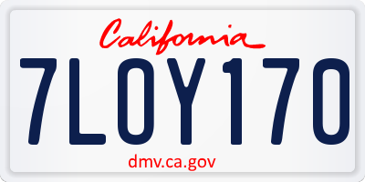 CA license plate 7LOY170