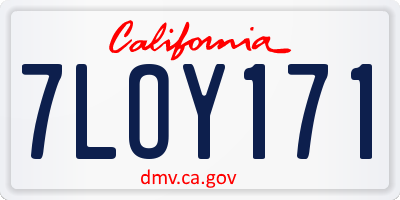 CA license plate 7LOY171