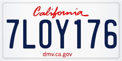 CA license plate 7LOY176