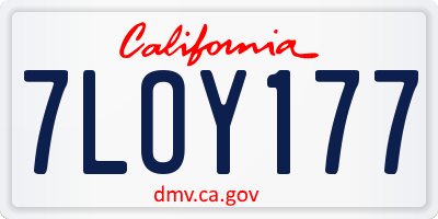CA license plate 7LOY177