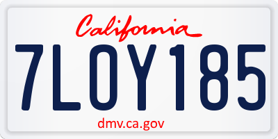CA license plate 7LOY185