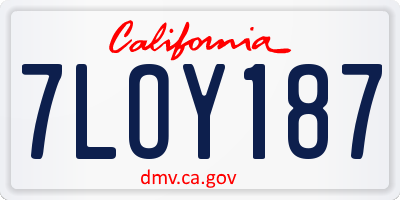 CA license plate 7LOY187
