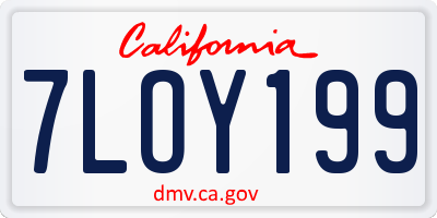 CA license plate 7LOY199