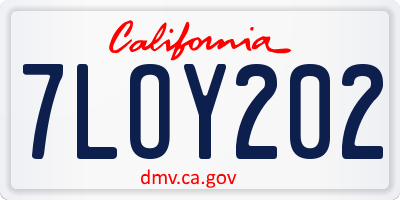 CA license plate 7LOY202