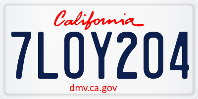 CA license plate 7LOY204