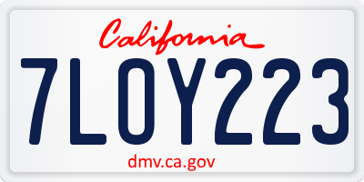 CA license plate 7LOY223