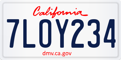 CA license plate 7LOY234