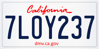 CA license plate 7LOY237