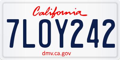 CA license plate 7LOY242