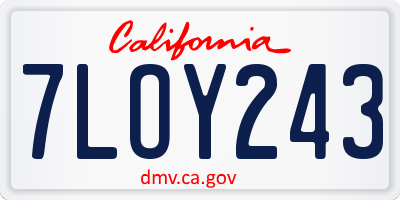 CA license plate 7LOY243