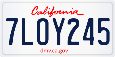 CA license plate 7LOY245