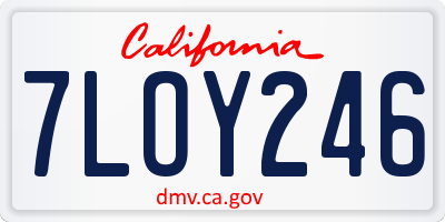 CA license plate 7LOY246