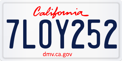 CA license plate 7LOY252