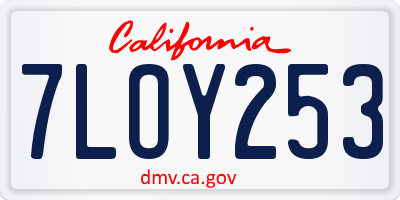 CA license plate 7LOY253