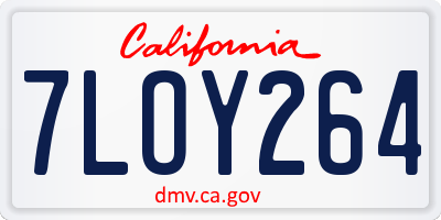 CA license plate 7LOY264