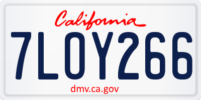 CA license plate 7LOY266
