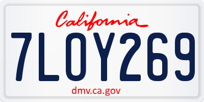 CA license plate 7LOY269