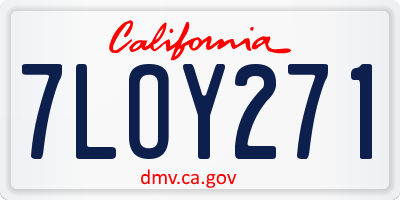 CA license plate 7LOY271