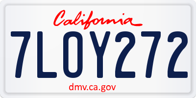 CA license plate 7LOY272