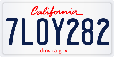 CA license plate 7LOY282