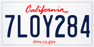 CA license plate 7LOY284