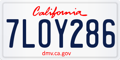 CA license plate 7LOY286