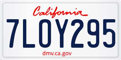 CA license plate 7LOY295