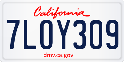 CA license plate 7LOY309