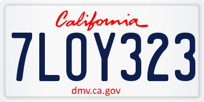 CA license plate 7LOY323