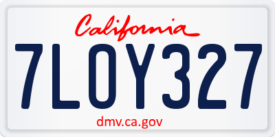CA license plate 7LOY327