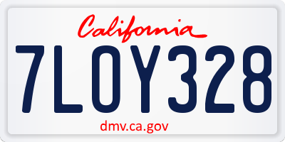 CA license plate 7LOY328